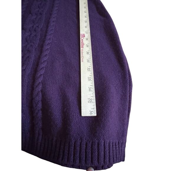 Calvin Klein Womens Medium Dress Purple Short Sleeve Cable Knit Sweater Dress - Picture 6 of 7